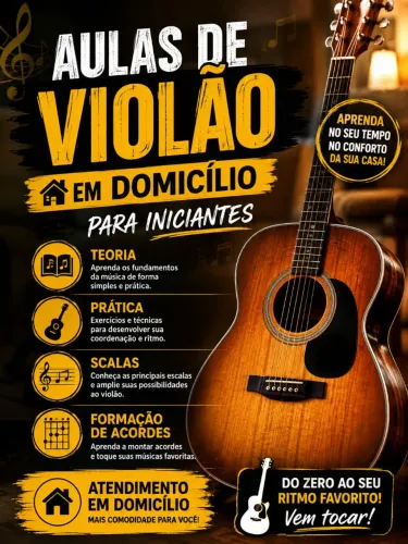 Aulas de violão em domicílio para iniciantes 