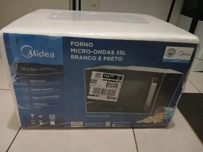 Micro-ondas Midea 35l Branco Porta Preta Mxsa35p2 (Novo, na embalagem lacrada)