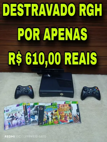 Xbox 360 SUPER CONSERVADO DESTRAVADO RGH HD 500GB