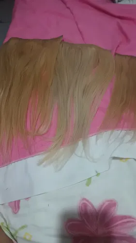 Cabelo humano quase 50 cm loiro 3 telas cheias vietnamita 