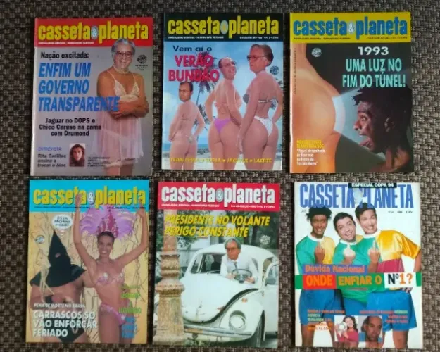 Lote de Revistas Casseta & Planeta - 01 ao 05 e Especial da Copa de 94