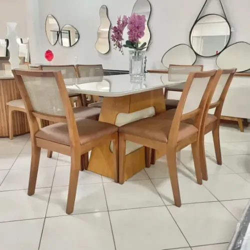 Mesa De Jantar 6 Cadeiras Entrega Rápida