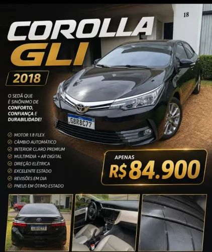 Toyota Corolla GLI 1.8 Flex 16V Aut. 2018