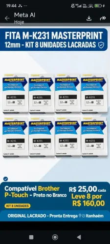 Fita M- k231 masterprint kit 8 unidades