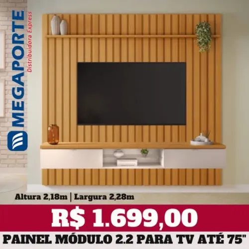 Painel Módulo Ripado 2,28m para Televisão até 75" (Novo) Entrega Grátis!