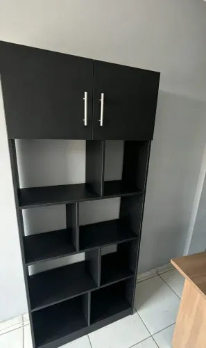 Estante em mdf preta peça já