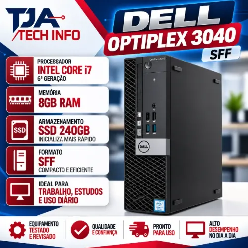 Computador Dell OptiPlex 3040 SFF Core i7 6ª Geração 8GB SSD 240GB