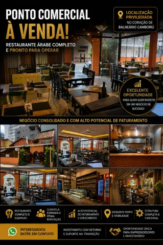 RESTAURANTE MONTADO NA QUADRA MAR DE BALNEARIO CAMBORIU