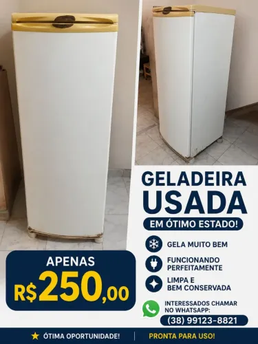 Geladeira funcionando tudo perfeitamente em bom estado.