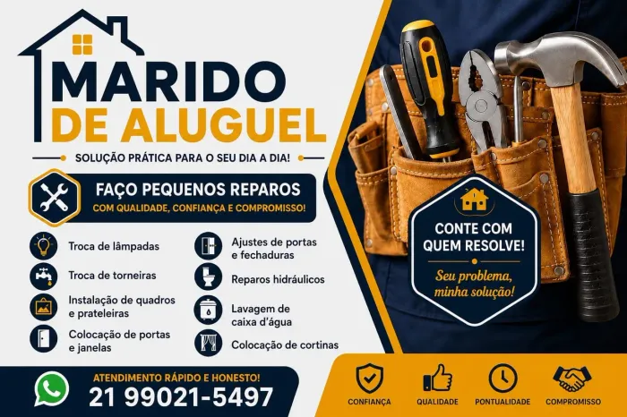 Serviços de pinturas,colocação de pias, portas,janelas,cortinas,quadros em paredes etc