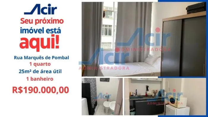 Conjugado Claro e Semi Mobiliado na Rua Marquês de Pombal Centro do Rio