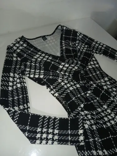 VESTIDO QUADRICULADO/PATA DE GALO SHEIN
