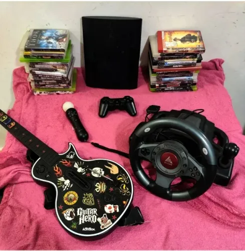 Ps3 + de 40 Jogos Originais e Brindes - Ac cartão