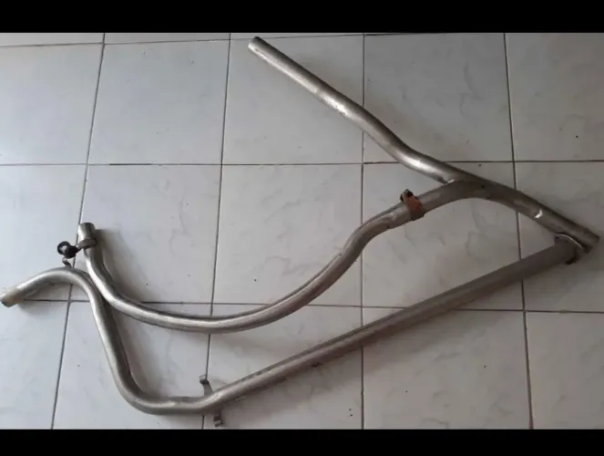 Escapamento aço inox saída dupla completo <br>