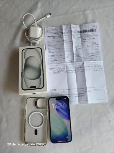 iPhone 15 256GB Preto - Impecável - Nota Fiscal e Caixa - Bateria 91%