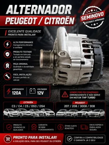 Alternador Peugeot /Citroen C3/C4 Peugeot 208 / 308 / 408
