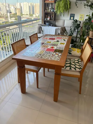 Mesa de Jantar 6 lugares com Mosaico