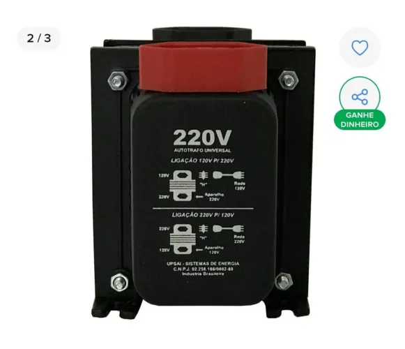 Vende-se Autotransformador tripolar 3000VA.