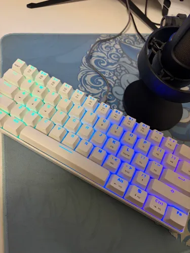 Teclado Ck63 White Rgb switch red