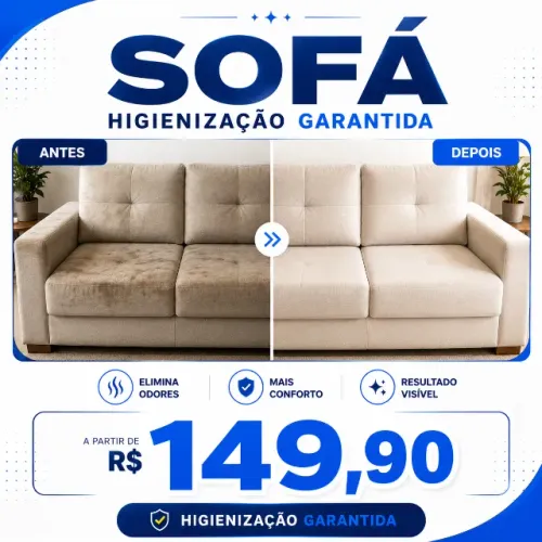 LAVAGEM DE SOFÁ EM PROMOÇÃO - LIMPEZA Á SECO