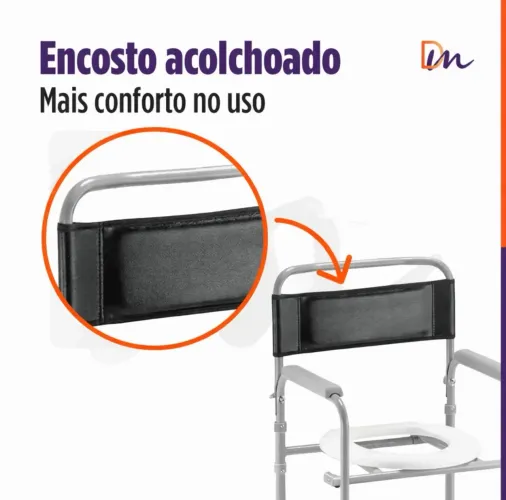 Cadeira Para Banho Higiénica Dobrável Até 100kg D30 - Dellamed