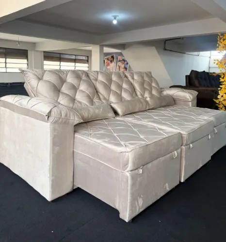 SOFÁ RETRÁTIL E RECLINÁVEL ESPUMA D33 - LARGURA 2.90Cm
