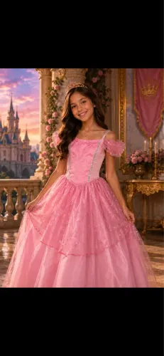 Fantasia  de princesa tamanho 08/10 anos