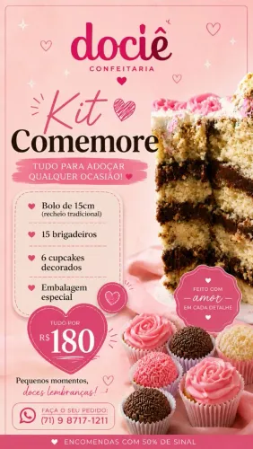 Kit Comemore - Bolo + Docinhos - Sob encomenda