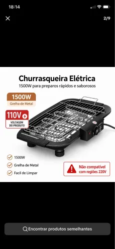 Churrasqueira Elétrica 110v