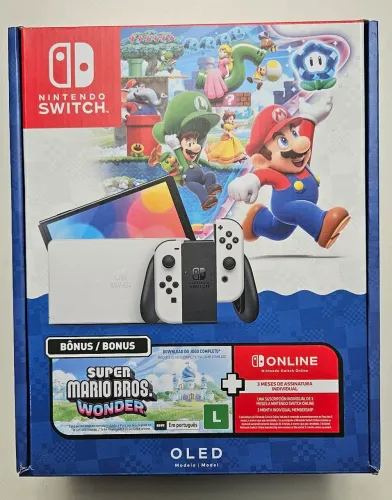 Nintendo Switch OLED LACRADO NOVO + JOGO MARIO WONDER