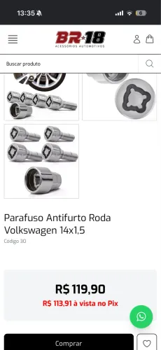 KIT PARAFUSO ANTI FURTO PARA RODA de liga leve - ORIGINAL WV