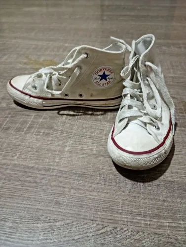 All star cano médio branco lona tradicional, tamanho 30