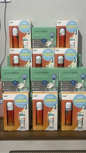 Kit Protetor Solar Needs e Inalador Nebulizador Caretech Air Comp MD 1500T
