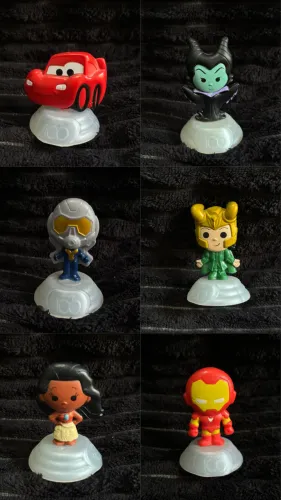 6 brinquedos colecionáveis mcdonalds disney