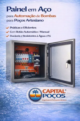 Painel em aço para automação de bombas