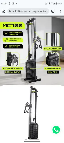 Aparelho Mono Cross Over 70kg Polia dupla
