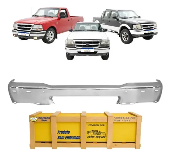 Parachoque Dianteiro Ford Ranger Xl Xlt 98 99 A 2004 C/furo Cromado