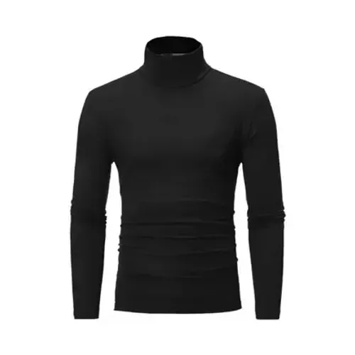 Camiseta Masculina De Manga Longa Com Gola Alta Slim Fit