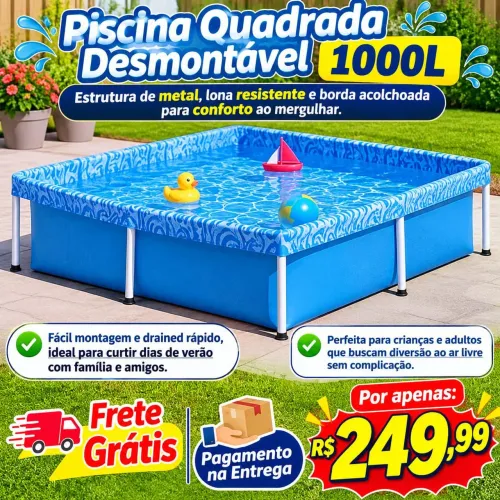 Piscina Retangular 1.000lts Entrega Grátis 