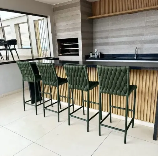 BANQUETA DE TRICÔ NÁUTICO LUXO ( UNIDADE )