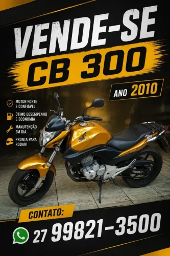 Cb300f pneus novos e tods revisada. Só venda.