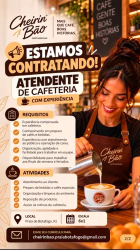 Atendente de Cafeteria com Experiência