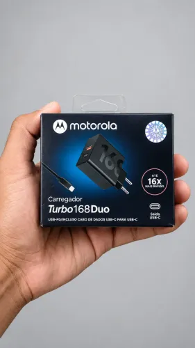Carregador Motorola Turbo 168W 2 Saídas + Cabo USB-C Novo