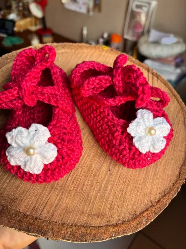 Sapato crochê RN vermelho