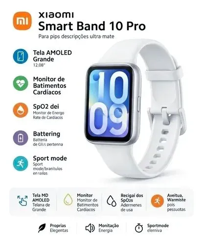 Xiaomi Mi Band 10 Pro Global - Zero Km + Pulseira Extra + Nota Fiscal