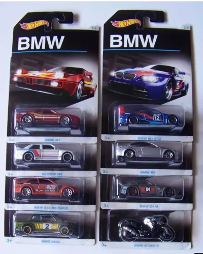 Set completo de 8 miniaturas Hot Wheels BMW, 2015/2016