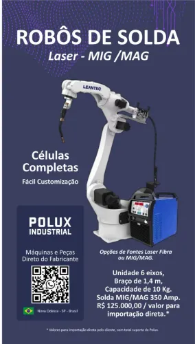 Célula Robô de Solda MIG ou laser