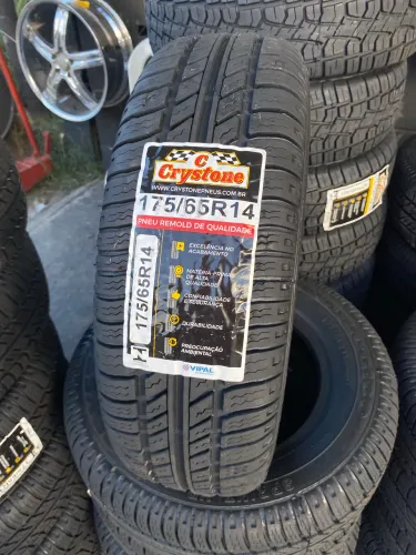 Pneu 175/65/14 remolde novo Crystone 100% vipal 