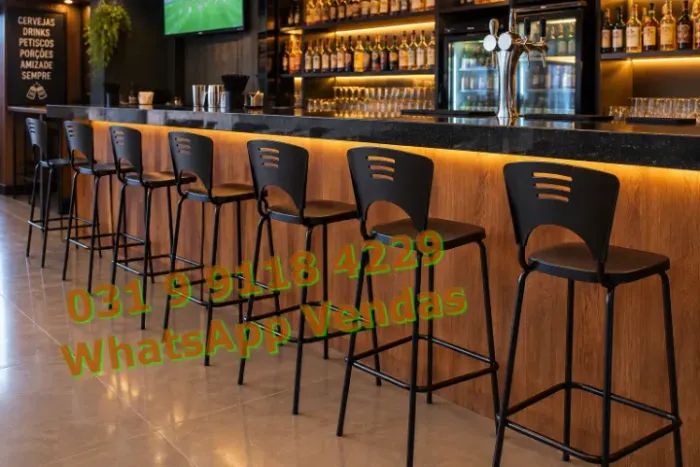 Banqueta Alta Para Bancada Loja Lanchonete Balcão banco cadeira - Frete Grátis - Nova