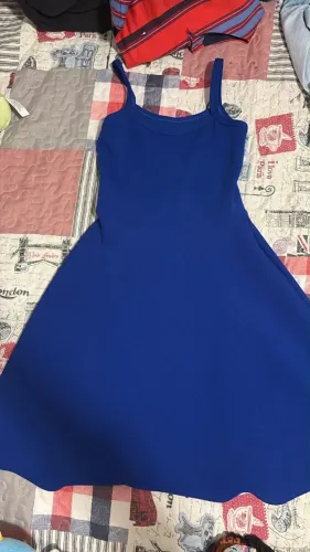 Vestido Infantil Azul Royal Rodado - Tamanho 8 anos